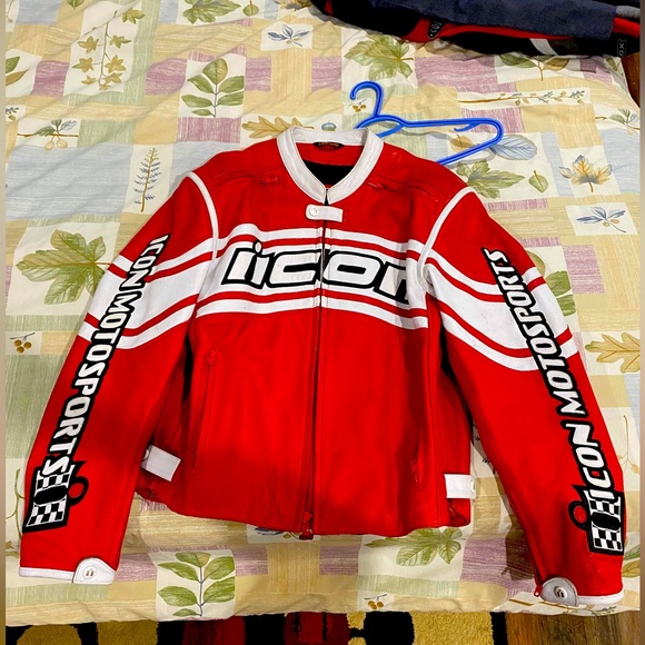 Icon Daytona leather motorcycle jacket large - Picture 1 of 2